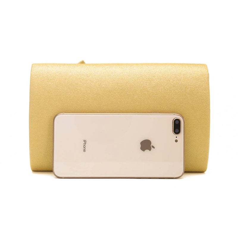 IXEBELLA Satin Evening Bag Bow Flap Clutch Purse for Women Formal Party/Prom/Wedding (Gold) - Image 3